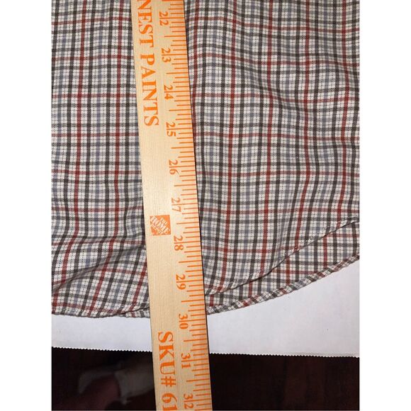 Van Heusen Shirt Button Down Collar Lg Slv Brown Plaid L (16-16.5)‎  A37 - Picture 6 of 7